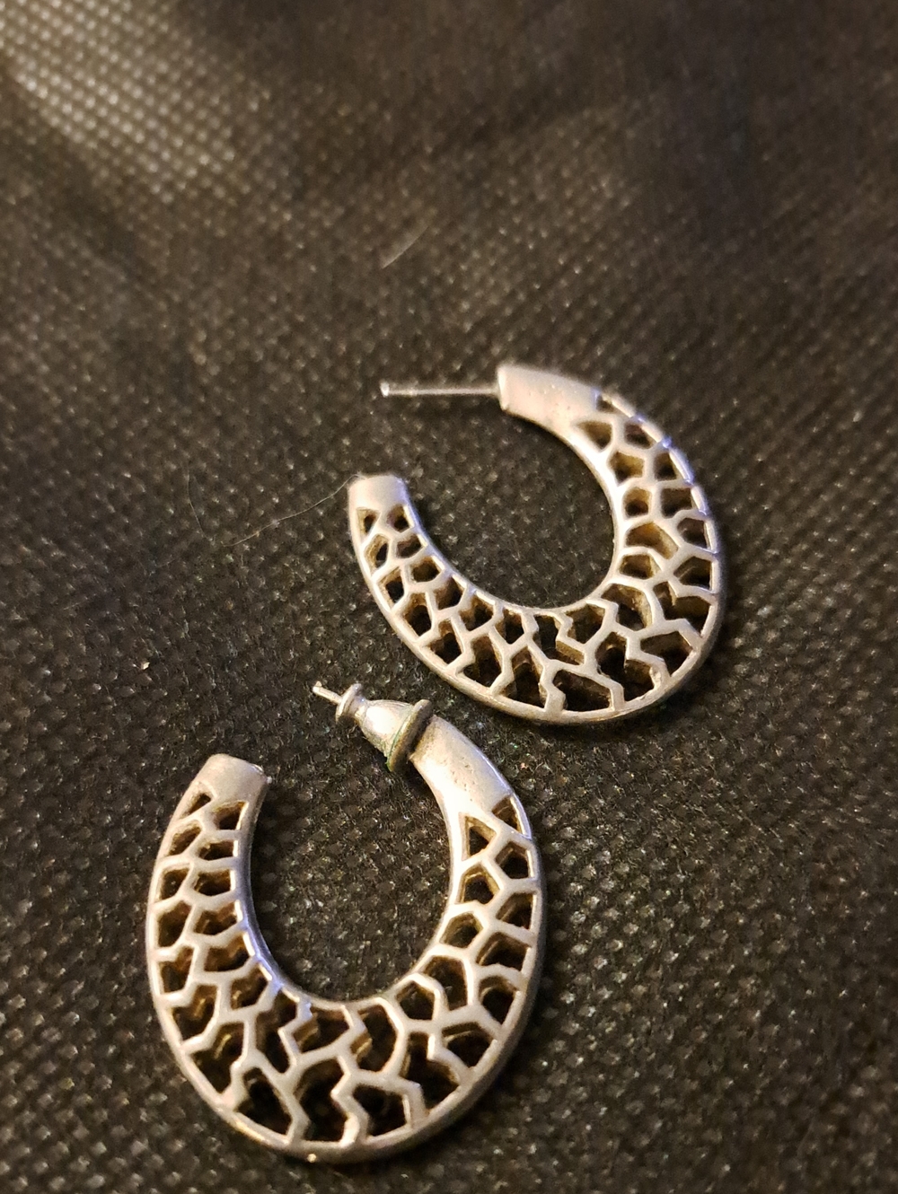 Gold Tone Openwork Hoop Earrings - Women's Jewelry